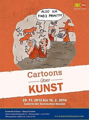 Plakat zur Ausstellung "Cartoons über KUNST".