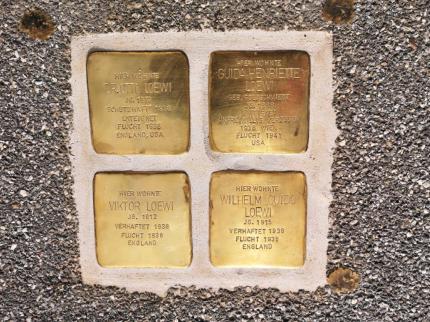 Vier Stolpersteine zur Erinnerung an die Familie Loewi, Graz. © 2019 Reinhard A. Sudy
