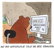 Cartoon von Oliver Ottitsch: Winterschlaf